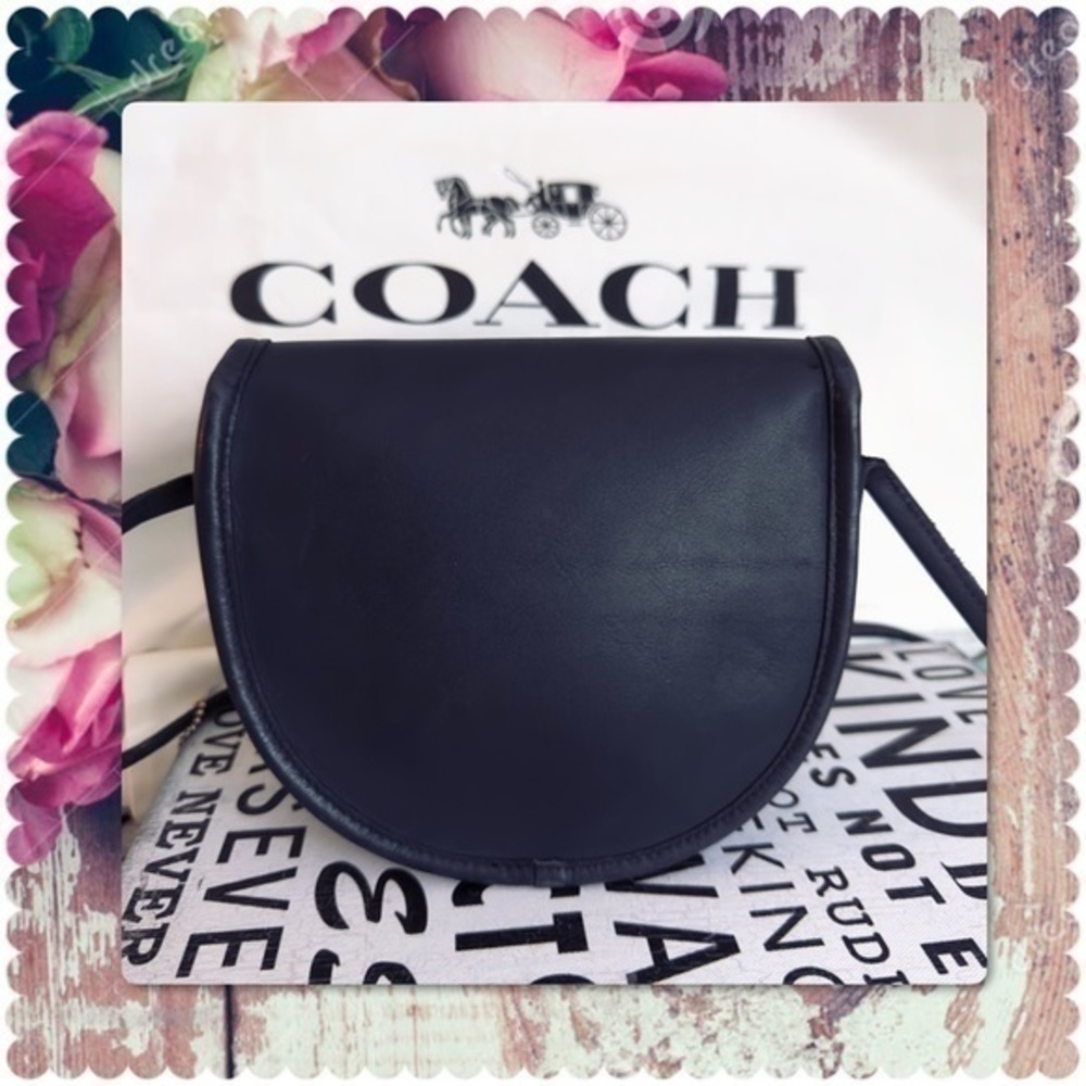 VINTAGE COACH BLACK LEATHER CROSSBODY MINI BAG 9825 - Picture 5 of 17